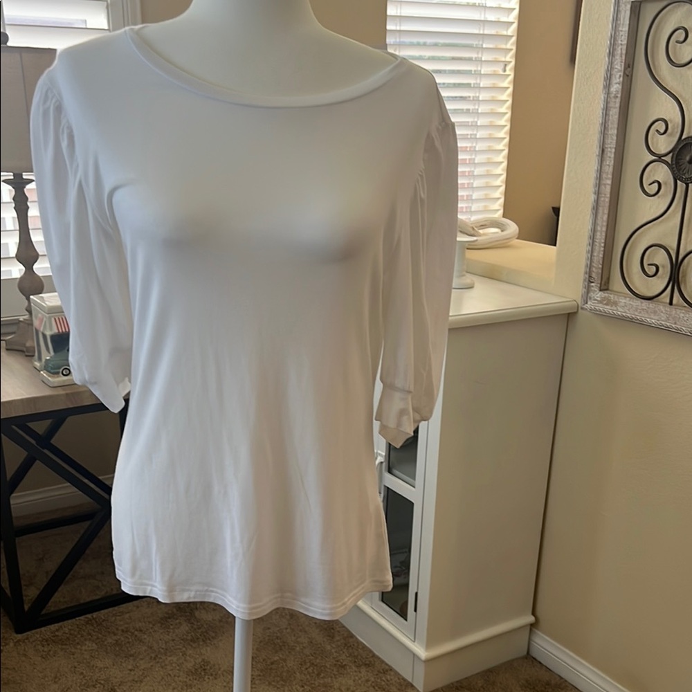 NYC White Fitted Blouse